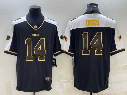 Mens Buffalo Bills #14 Stefon Diggs Black Gold Thanksgiving Vapor Untouchable Limited Stitched Jersey